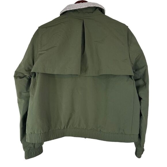 Nike Shield Cropped Olive Bomber Jacket Womens XXL Outdoor Golf Water Resistant - Picture 2 of 11